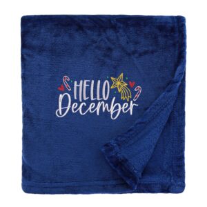 Hello December Cosy Home Christmas Snuggle Blanket Shimmering Navy