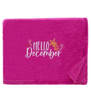 Hello December Cosy Home Christmas Snuggle Blanket Snuggle Touch Magenta
