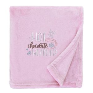 Hot Chocolate Cosy Home Christmas Snuggle Blanket Shimmering Pink