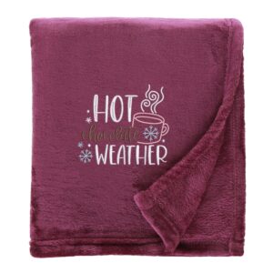 Hot Chocolate Cosy Home Christmas Snuggle Blanket Shimmering Plum