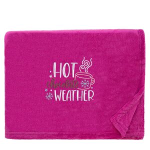 Hot Chocolate Cosy Home Christmas Snuggle Blanket Snuggle Touch Magenta