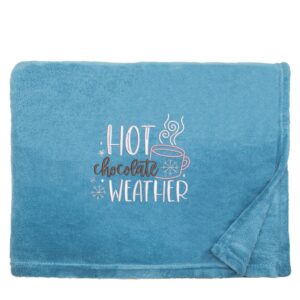 Hot Chocolate Cosy Home Christmas Snuggle Blanket Snuggle Touch Petrol Blue