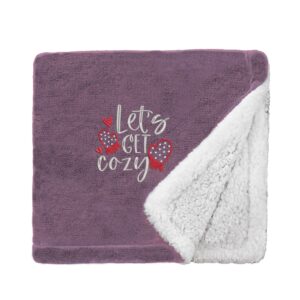 Let's Get Cozy Christmas Snuggle Blanket Mini Sherpa Lavender