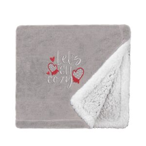 Let's Get Cozy Christmas Snuggle Blanket Mini Sherpa Taupe