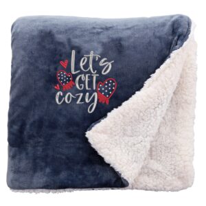 Let's Get Cozy Christmas Snuggle Blanket Regular Sherpa Slate