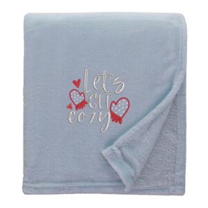 Let's Get Cozy Christmas Snuggle Blanket Shimmering Duck Egg