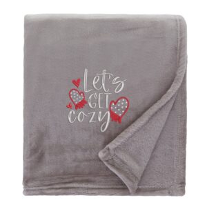 Let's Get Cozy Christmas Snuggle Blanket Shimmering Natural