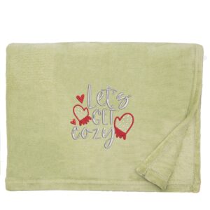 Let's Get Cozy Christmas Snuggle Blanket Snuggle Touch Apple Green