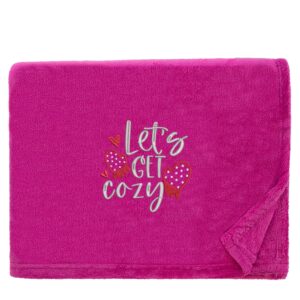 Let's Get Cozy Christmas Snuggle Blanket Snuggle Touch Magenta