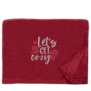 Let's Get Cozy Christmas Snuggle Blanket Snuggle Touch Merlot