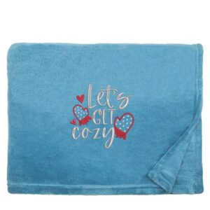 Let's Get Cozy Christmas Snuggle Blanket Snuggle Touch Petrol Blue