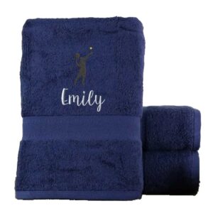 Novelty Egyptian Cotton Tennis Towel - Duncan Stewart 1978 Navy