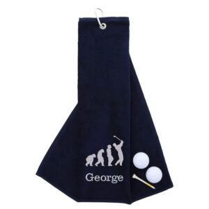 Novelty Golf Towel Design from the aztex towel range by Duncan Stewart 1978 Tri-Fold Golf Towels - Navy