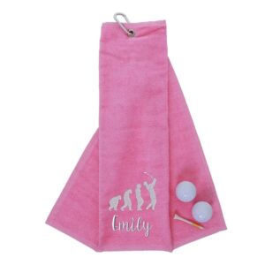 Novelty Golf Towel Design from the aztex towel range by Duncan Stewart 1978 Tri-Fold Golf Towels - Pink