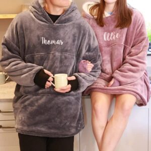 Hooded Wearable Blanket - Duncan Stewart 1978 Slate