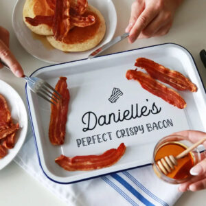 Personalised Bacon Enamel Baking Tray - Duncan Stewart 1978