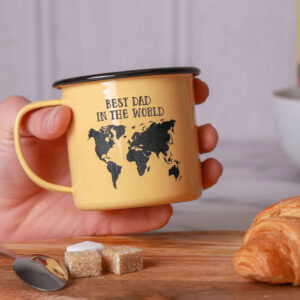 Personalised Best In The World Enamel Mug - Duncan Stewart 1978 Enamel Mug - Yellow with Black Rim