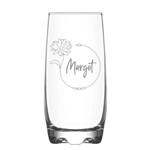 Personalised Birth Flower Hi Ball Glass Tumbler - Duncan Stewart 1978 April
