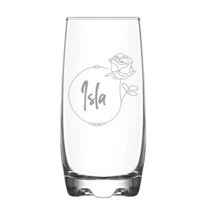 Personalised Birth Flower Hi Ball Glass Tumbler - Duncan Stewart 1978 June