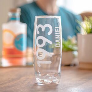 Personalised Birth Year Hi Ball Glass Tumbler - Duncan Stewart 1978