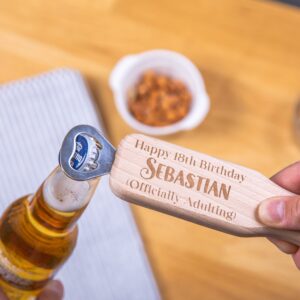 Personalised Birthday Handled Bottle Opener - Duncan Stewart 1978
