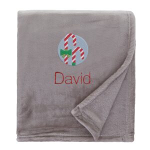 Personalised Candy Canes Christmas Snuggle Blanket Shimmering Natural