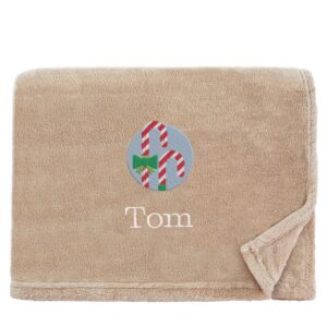 Personalised Candy Canes Christmas Snuggle Blanket Snuggle Touch Stone