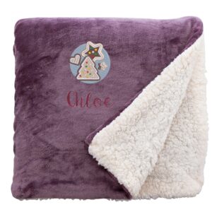 Personalised Christmas Cookies Christmas Snuggle Blanket Regular Sherpa Lavender