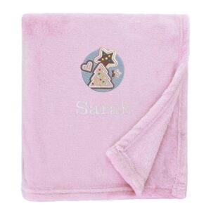 Personalised Christmas Cookies Christmas Snuggle Blanket Shimmering Pink