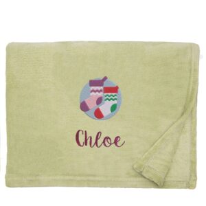 Personalised Christmas Stockings Christmas Snuggle Blanket Snuggle Touch Apple Green