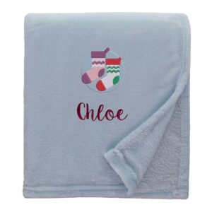 Personalised Christmas Stockings Christmas Snuggle Blanket Shimmering Duck Egg