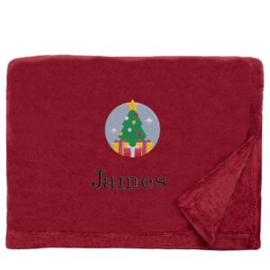Personalised Christmas Tree Christmas Snuggle Blanket Snuggle Touch Merlot