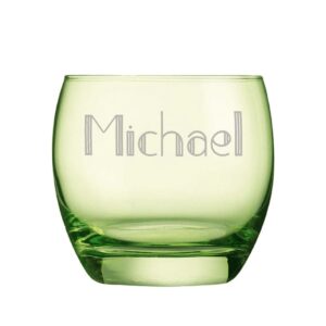 Personalised Coloured Whisky Glass - Duncan Stewart 1978 Green