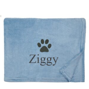 Personalised Dog Blanket Throw - Duncan Stewart 1978 Snuggle Touch - Blue
