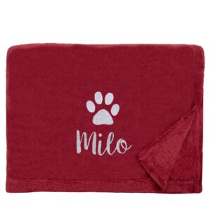 Personalised Dog Blanket Throw - Duncan Stewart 1978 Snuggle Touch - Merlot