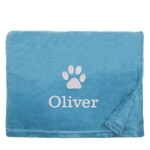 Personalised Dog Blanket Throw - Duncan Stewart 1978 Snuggle Touch - Petrol