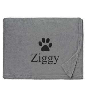 Personalised Dog Blanket Throw - Duncan Stewart 1978 Snuggle Touch - Steel