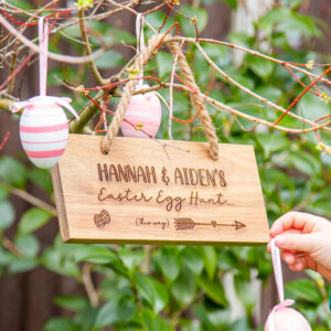 Personalised Easter Egg Hunt Wooden Sign - Duncan Stewart 1978