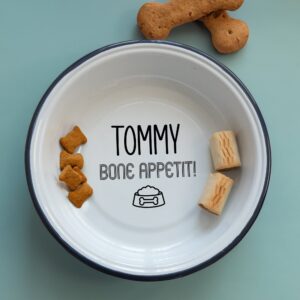 Personalised Enamel Dog Bowl - Duncan Stewart 1978