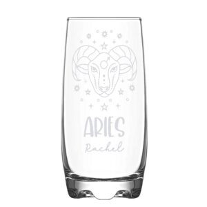 Personalised Engraved Star Sign Hi Ball Glass - Duncan Stewart 1978 Aries: March 21 - April 19