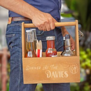 Personalised Family Dinner Wooden Sauce/Utensils Caddy - Duncan Stewart 1978