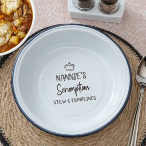 Personalised Favourite Food Enamel Bowl - Duncan Stewart 1978