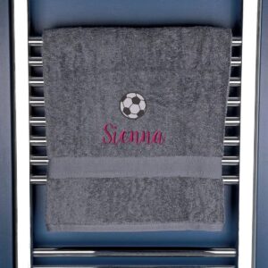 Personalised Football Bath Towel - Duncan Stewart 1978 Slate