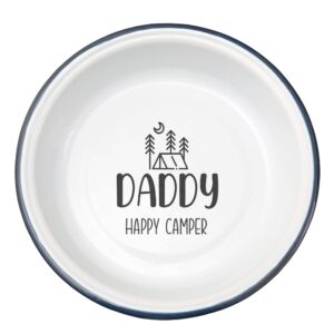 Personalised Happy Camper Enamel Camping Bowl - Tent Logo