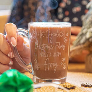 Personalised Hot Chocolate Glass Mug - Duncan Stewart 1978