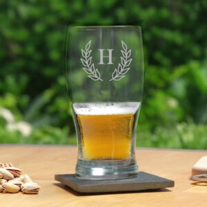 Personalised Initial Beer Glass | Duncan Stewart Wreath