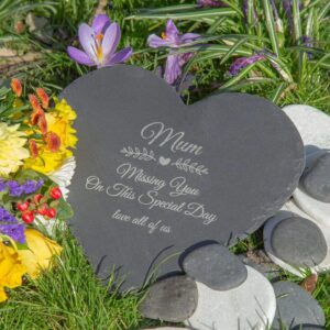 Personalised Memorial Slate Heart - Duncan Stewart 1978