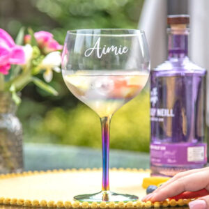 Personalised Metallic Balloon Gin Glass - Duncan Stewart 1978