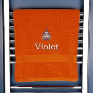 Personalised Princess Castle Bath Towel | Duncan Stewart Orange