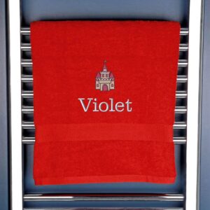 Personalised Princess Castle Bath Towel | Duncan Stewart Red